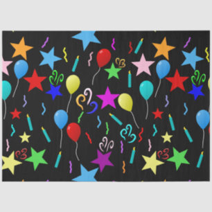 Papier Mousseline Ballons de fête colorés et étoiles
