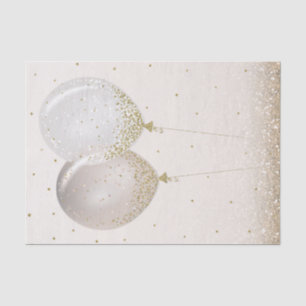 Papier Mousseline Ballons de Parties scintillant en or rose brillant