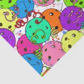 Papier Mousseline Ballons de Pickleball Party sur blanc (Détail)