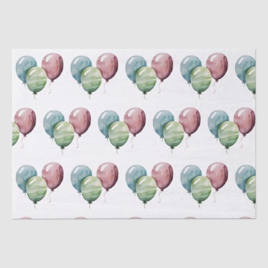 Papier Mousseline Ballons et étoiles (Recto)