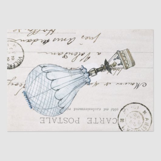 Papier Mousseline Balloon à air chaud Carte Postale Découpage (Recto)