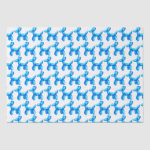 Papier Mousseline Balloon Animaux Poodé Chien Motif bleu