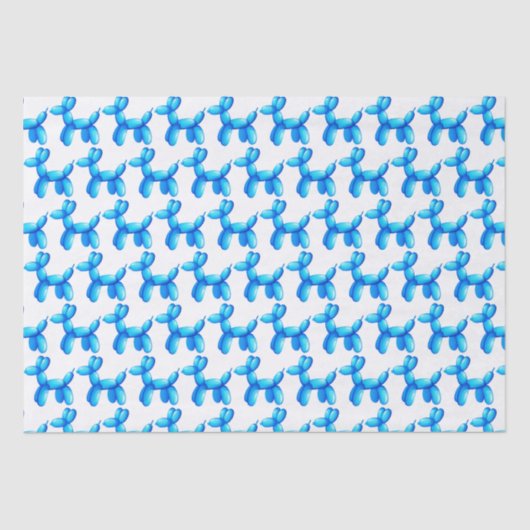Papier Mousseline Balloon Animaux Poodé Chien Motif bleu (Recto)