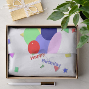 Papier Mousseline Balloons colorés Joyeux Anniversaire