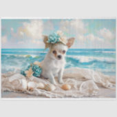 Papier Mousseline Balnéaire victorien Chihuahua Puppy Beach Decoupag (Recto)