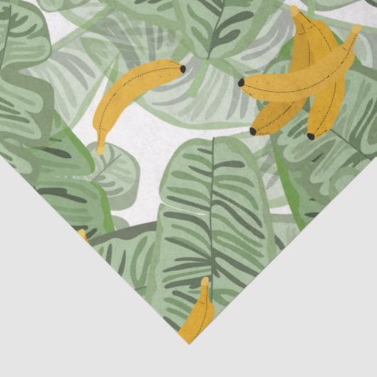 Papier Mousseline Banane tropicale moderne Motif vert (Détail)