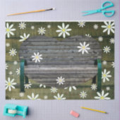 Papier Mousseline Banc rustique de la Barne Daisies (Artisanat)