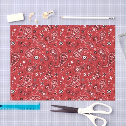Papier Mousseline Bandana Red Paisley (Artisanat)