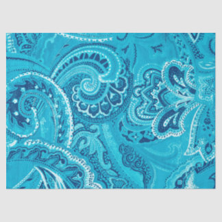 Papier Mousseline Bandanna chic turquoise de Paisley de hippie de