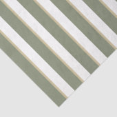 Papier Mousseline Bande blanche Tan Vert Sage (Détail)