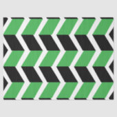 Papier Mousseline Bande de Chevron Vert Noir (Recto)