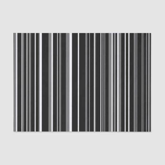Papier Mousseline Bande de code à barres noire, grise, blanche (Recto)