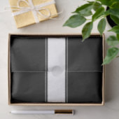 Papier Mousseline Bande de nom personnalisé en noir et blanc (Cadeau)