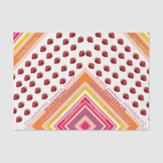 Papier Mousseline Bande de papier de tissus fraise (Recto)