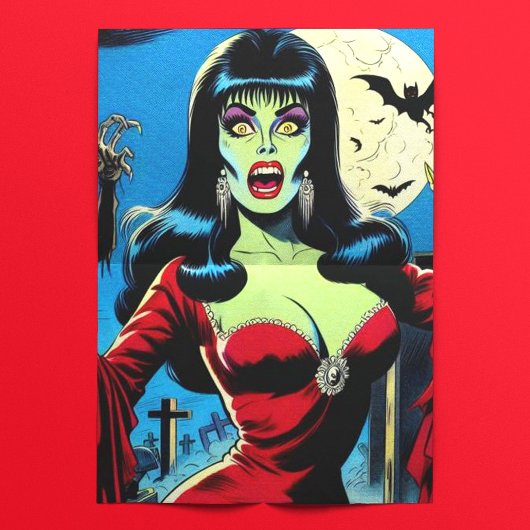 Papier Mousseline Bande dessinée Rétro Vampire Femme
