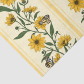 Papier Mousseline Bande florale Sunroot sur blanc cassé (Détail)