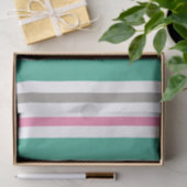 Papier Mousseline Bande vert rose (Cadeau)