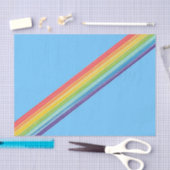 Papier Mousseline Bandes arc-en-ciel diagonales (Artisanat)