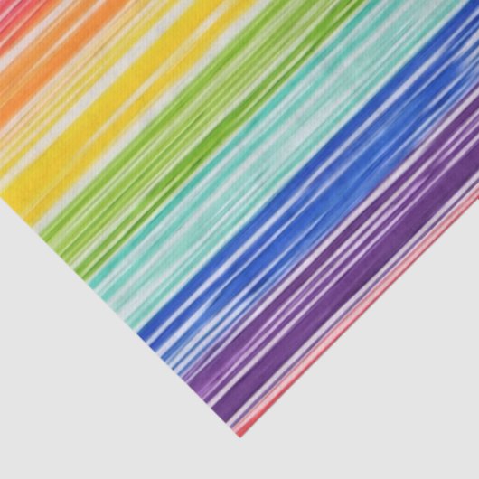Papier Mousseline Bandes arc-en-ciel inondées (Détail)