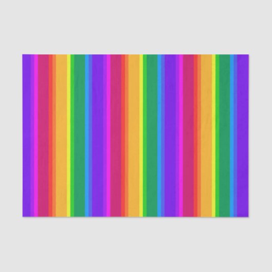 Papier Mousseline Bandes arc-en-ciel irrégulières (Recto)