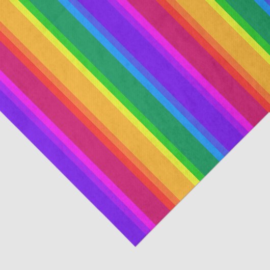 Papier Mousseline Bandes arc-en-ciel irrégulières (Détail)