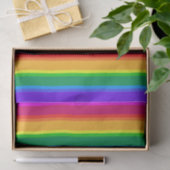 Papier Mousseline Bandes arc-en-ciel irrégulières (Cadeau)