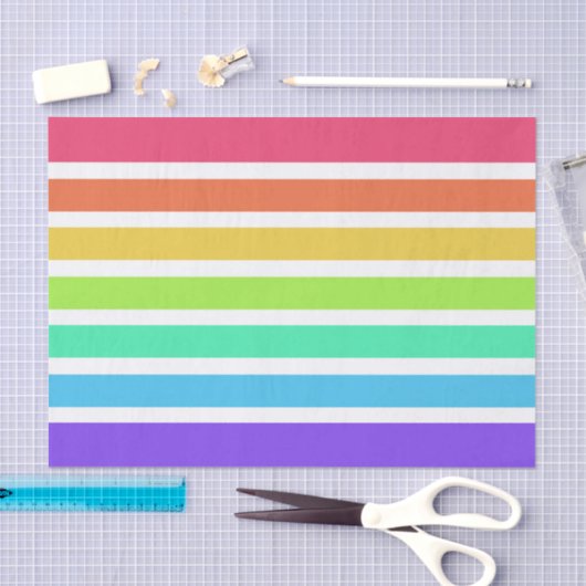 Papier Mousseline Bandes arc-en-ciel lumineuses (Artisanat)