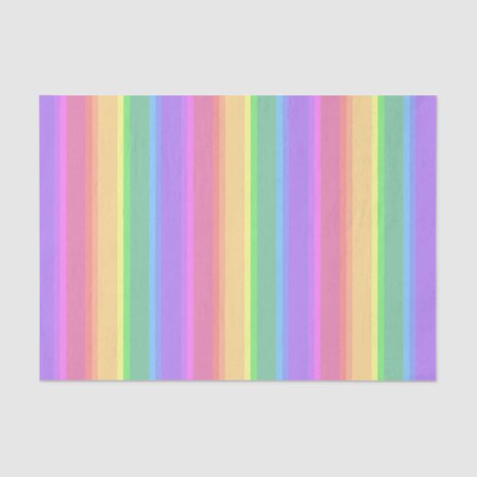Papier Mousseline Bandes arc-en-ciel pastel (Recto)