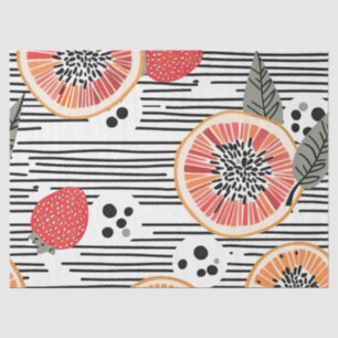 Papier Mousseline Bandes audacieuses de tranches de citrus (3)