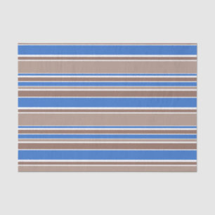 Papier Mousseline Bandes Brown et bleues