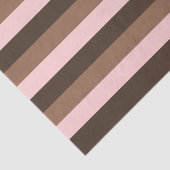 Papier Mousseline Bandes chocolat et rose (Détail)