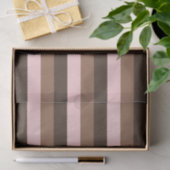 Papier Mousseline Bandes chocolat et rose (Cadeau)