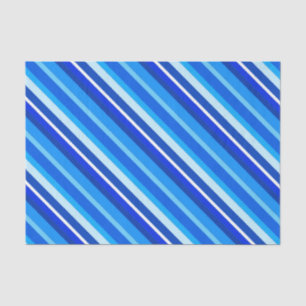 Papier Mousseline Bandes de bonbons en couche - cobalt et bleu pâle
