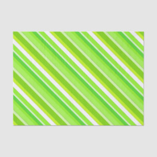 Papier Mousseline Bandes de bonbons en couches - vert citron et blan