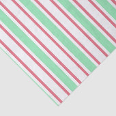 Papier Mousseline Bandes de bonbons vert, rose et blanc à la menthe (Détail)