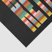 Papier Mousseline Bandes de mots colorées rétro (Détail)