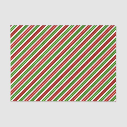Papier Mousseline Bandes de Noël rouge, vert et or (Recto)