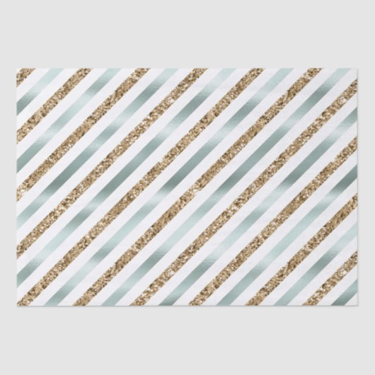 Papier Mousseline Bandes de Parties scintillant en or blanc à la men (Recto)
