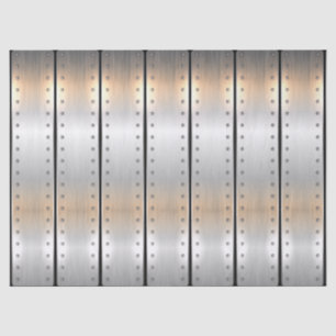 Papier Mousseline Bandes de texture métallique gris argent motif