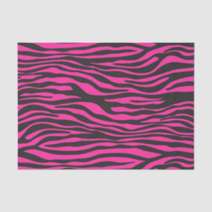 Papier Mousseline Bandes de zèbre rose et noir