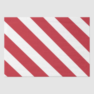 Papier Mousseline Bandes diagonales blanches rouges