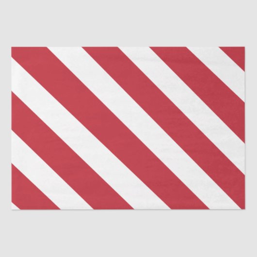 Papier Mousseline Bandes diagonales blanches rouges (Recto)