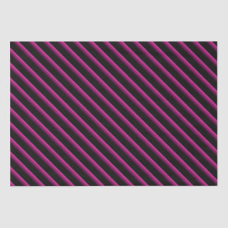Papier Mousseline Bandes diagonales en noir et rose chaud