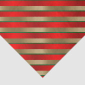 Papier Mousseline Bandes diagonales rouge, or et vert (Détail)