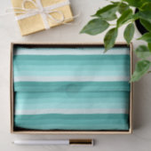 Papier Mousseline Bandes d'ombre turquoise (Cadeau)