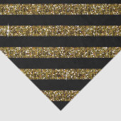 Papier Mousseline Bandes d'or Noir et Confetti (Détail)