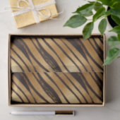 Papier Mousseline Bandes Empreintes de léopard Brown d'or (Cadeau)