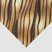 Papier Mousseline Bandes Empreintes de léopard Brown d'or (Détail)