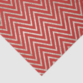Papier Mousseline Bandes en argent et en rouge Chevron (Détail)