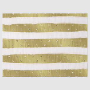 Papier Mousseline Bandes Gold Hearts